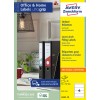 Förpackningsbild: Avery Zweckform arkivetiketter, Artikel: L4761-10, Format: 61 x 192 mm, Skrivare: Bläckstråle, Laser svart/vit, Färglaser, Innehåll: 40 etiketter / 10 ark, 4 etiketter/ark.