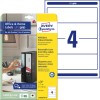 Förpackningsbild med etikettsark: Avery Zweckform pärmetiketter, avtagbara, för hemmakontor, liten förpackning, artikel: L4761REV-10, format: 61 x 192 mm, skrivarlämplighet: bläckstråle, svartvit laser, färglaser, innehåll: 40 etiketter / 10 ark, 4 etiketter/ark.