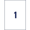 Stansritning Enkelark A4, Artikel: L4775-8, Väderbeständiga folieetiketter, Format: 210 x 297 mm, 1 etikett/ark.