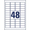 Stansritning enkelblad A4, artikel: L4778-20, väderbeständiga folieetiketter, format: 45,7 x 21,2 mm, 48 etiketter/ark?