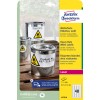 Förpackningsbild: Avery Zweckform Väderbeständiga folieetiketter för laserskrivare, Artikel: L4778-8, Format: 45,7 x 21,2 mm, Skrivarens lämplighet: Laser svart/vit, färglaser, Innehåll: 384 etiketter / 8 ark, 48 etiketter/ark.