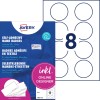 Förpackningsbild med etikettark: Avery Zweckform Namnetiketter, Artikel: L4881-20, Format: ⌀ 65 mm, Tryckbarhet: Laser s/v, färglaser, Innehåll: 160 etiketter / 20 ark, /ark?