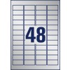 Stansritning Enkelark A4, Artikel: L6009-20, Typetiketter, Format: 45,7 x 21,2 mm, 48 etiketter/ark.