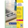 Förpackningsbild: Avery Zweckform Silvriga Typbricksetiketter, Artikel: L6009-20, Format: 45,7 x 21,2 mm, Tryckurihet: Laser svart/vitt, Innehåll: 960 etiketter / 20 ark, 48 etiketter/ark.