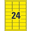 Stansritning, enskilt ark A4, Artikel: L6035-20, Färgade etiketter, avtagbara, Format: 63,5 x 33,9 mm, 24 etiketter/ark