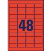 Stansritning Enstaka ark A4, Artikel: L6038-20, Färgade etiketter, avtagbara, Format: 45,7 x 21,2 mm, 48 etiketter/ark?