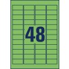 Stansritning Enkelark A4, Artikel: L6040-20, Färgade Etiketter, avtagbara, Format: 45,7 x 21,2 mm, 48 Etiketter/Ark