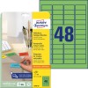 Förpackningsbild med etikettark: Avery Zweckform Färgade etiketter, avtagbara, artikel: L6040-20, format: 45,7 x 21,2 mm, utskriftslämplighet: Bläckstråle, Laser svart/vit, Färglaser, Innehåll: 960 etiketter / 20 ark, 48 etiketter/ark.