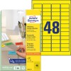 Förpackningsbild med etikettark: Avery Zweckform Färgglada etiketter, avtagbara, Artikel: L6041-20, Format: 45,7 x 21,2 mm, Skrivarkompatibilitet: Bläckstråle, Laser s/v, Färglaserskrivare, Innehåll: 960 etiketter / 20 ark, 48 etiketter/ark.