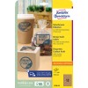 Förpackningsbild: Avery Zweckform Bruna Kraftpappersetiketter, Artikel: L7106-25, Format: ⌀ 60 mm, Skrivarutrustning: Bläckstråle, Laser svart/vit, Färglaser, Innehåll: 300 etiketter / 25 ark, 12 etiketter/ark.