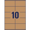 Stansritning enkelsidigt A4, Artikel: L7108-25, Naturligt bruna etiketter, Format: 105 x 57 mm, 10 etiketter/ark?