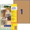 Förpackningsbild med etikettark: Avery Zweckform Naturligt bruna etiketter, Artikel: L7109-25, Format: 210 x 297 mm, Utskriftslämplighet: Bläckstråle, svart/vit laser, färglaser, Innehåll: 25 etiketter / 25 ark, 1 etikett/ark?
