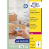 Förpackningsbild: Avery Zweckform Vita fraktetiketter, Artikel: L7165B-100, Format: 67,7 x 99,1 mm, Skrivarekompatibilitet: Laser svart/vit, färglaserskrivare, Innehåll: 800 etiketter / 100 ark, 8 etiketter/ark.