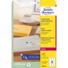 Förpackningsbild: Avery Zweckform Transparenta Fraktetiketter, för laserskrivare, Artikel: L7560-25, Format: 63,5 x 38,1 mm, Skrivarvänlighet: Laser svart/vit, Färglaser, Innehåll: 525 etiketter / 25 ark, 21 etiketter/ark.