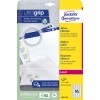 Förpackningsbild: Avery Zweckform Vita adressetiketter för laserskrivare, Artikel: L7651-25, Format: 38,1 x 21,2 mm, Skrivarpassning: Laser S/V, färglaser, Innehåll: 1.625 etiketter / 25 ark, 65 etiketter/ark