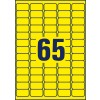Stansritning enkelblad A4, Artikel: L7651Y-25, Etiketter i specialfärger, Format: 38,1 x 21,2 mm, 65 etiketter/blad