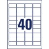 Stansritning Enkeltark A4, Artikel: L7654-100, Mini-organisationsetiketter, Format: 45,7 x 25,4 mm, 40 etiketter/ark.