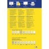 En informationsbild om genomskinliga och klara etiketter från Avery, inklusive produktbeskrivningar, specifikationer och beställningsdetaljer på flera språk.