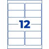 Stansritning enkel ark A4, Artikel: L7913-10, Ultraresistenta folietiketter, Format: 99,1 x 42,3 mm, 12 etiketter/ark