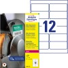 Förpackningsbild med etikettark: Avery Zweckform Ultra-Hållbara Folie-Etiketter, Artikel: L7913-10, Format: 99,1 x 42,3 mm, Lämlig för utskrift: Svartvit laser, färglaser, Innehåll: 120 etiketter / 10 ark, 12 etiketter/ark.