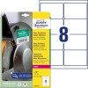 Förpackningsbild med etikettsark: Avery Zweckform Ultra-resistenta folietiketter, Artikel: L7914-10, Format: 99,1 x 67,7 mm, Lämplighet för skrivare: Laser s/v, färglaser, Innehåll: 80 etiketter / 10 ark, 8 etiketter/ark.