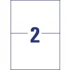 Stansritning enskilt ark A4, Artikel: L7916-10, Ultraresistenta folietiketter, Format: 210 x 148 mm, 2 etiketter/ark.