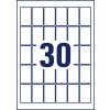 Stansritning Enskilt ark A4, Artikel: L7975-25, Frysetiketter, Format: 30 x 50 mm, 30 etiketter/ark.