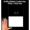 Storleksjämförelse med hand, artikel: L7996-25, ett ark fraktetiketter, format: 199,6 x 143,5 mm, färg: vit?