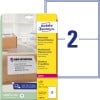 Förpackningsbild med etikettark: Avery Zweckform Fraktetiketter, Artikel: L7996-25, Format: 199,6 x 143,5 mm, Utskriftsanpassning: Laser s/v, färglaser, Innehåll: 50 etiketter / 25 ark, 2 etiketter/ark.