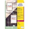 Förpackningsbild: Avery Zweckform etiketter för fönstermontering, Artikel: L9002-10, Format: 210 x 148 mm, Utskriftslämplighet: Laser s/v, färglaser, Innehåll: 10 etiketter / 10 ark, 1 etikett/ark.