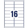 Stansritning Enkelark A4, Artikel: LR7162-100, Återvinningsbara adressetiketter, Format: 99,1 x 33,9 mm, 16 etiketter/ark.