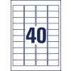 Stansritning enkla ark A4, Artikel: LR7654-100, Återvinningsadressetiketter, Format: 45,7 x 25,4 mm, 40 etiketter/ark
