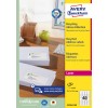 Förpackningsbild: Avery Zweckform återvinningsfraktetiketter, Artikel: LR7654-100, Format: 45,7 x 25,4 mm, Utskriftsegenskaper: Laser s/v, färglaser, Innehåll: 4.000 etiketter / 100 ark, 40 etiketter/ark