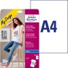 Förpackningsbild med etikettsark: Avery Zweckform Transferpapper för ljusa textilier, Artikel: MD1001, Format: 210 x 297 mm, Skrivarkompatibilitet: Bläckstråle, Innehåll: 5 ark, /ark?