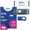 Förpackningsbild med etikettark: Avery Zweckform, Artikel: POL30MA02-20DR, Magnetiska namnskyltar, Format: 70 x 30 mm, Utskriftslämplighet: Färglaserskrivare, Svartvit laser, Inkjet, Innehåll: 20 skyltar / 90 insticksskyltar / 5 ark, 18 kort/ark?