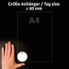 Storleksjämförelse med hand, artikel: T2004-10, en bit hänge, format: ⌀ 60 mm, färg: ultravit.